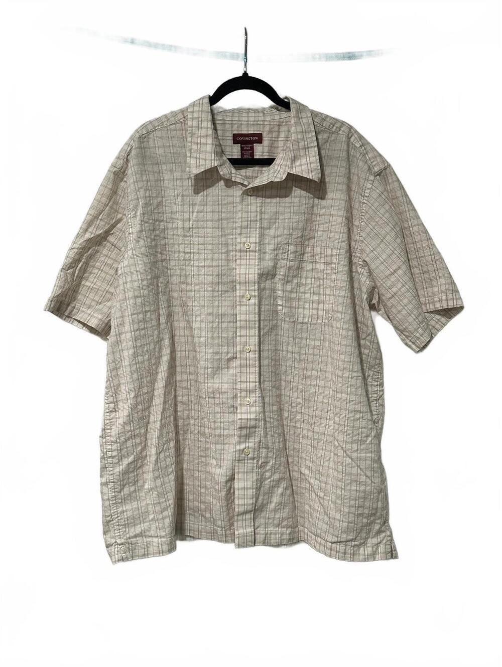 Covington beige short sleeve button up shirt